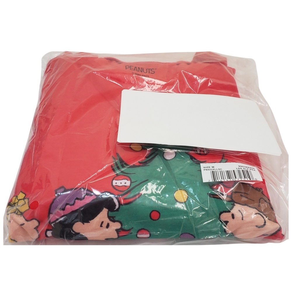 PEANUTS Pajama Set Women 2-Piece Long Sleeve Top & Blue Pants Medium NWT